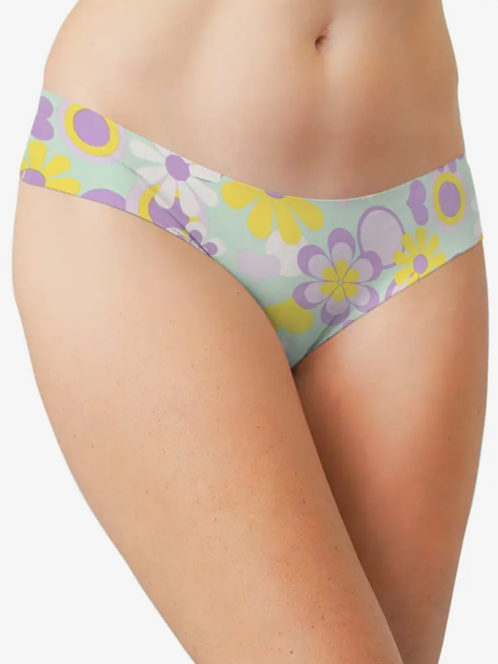 NWT Floral Seamless Bikini Briefs | Pastel Mint, Yellow & Lavender | Size S-XL
